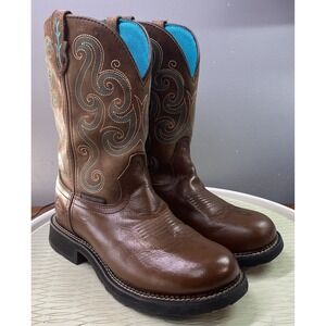 Justin Gypsy Women's Leather Western Waterproof Brown Cowboy Work EH Boots 10B